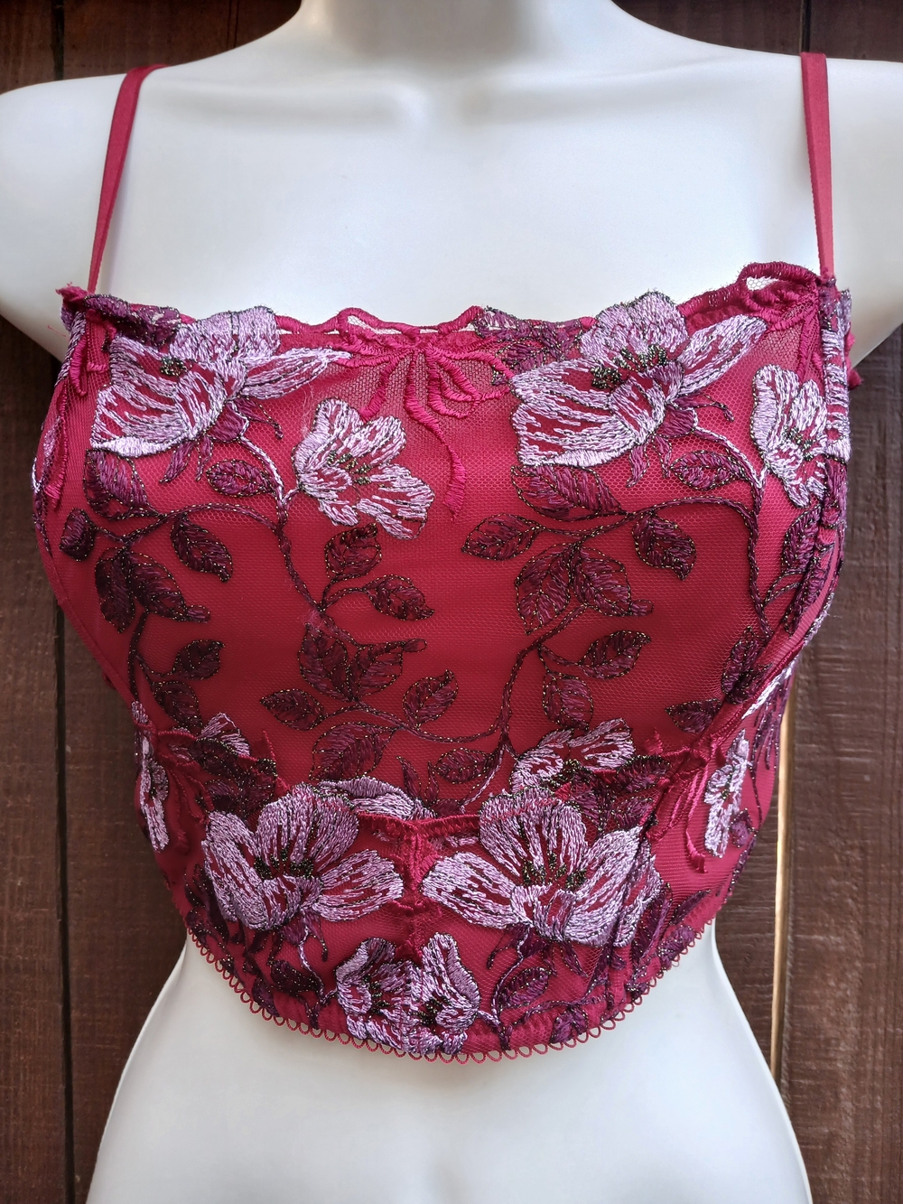 Victoria's Secret Dream Angels Beautiful Bows Embroidery Corset Bra Top - Size L
